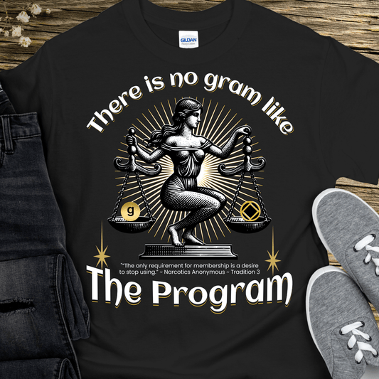 NA Recovery T-Shirt | Inspiring Sobriety | There's No Gram Like The Program