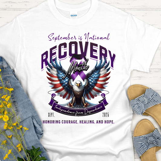 National Recovery Month T-Shirt | Inspiring Sobriety | Honoring Courage, Healing & Hope