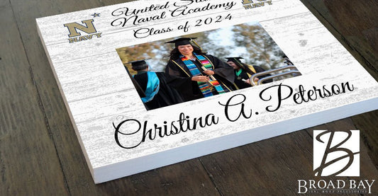 Naval Academy Graduation Frame - Class Year Picture Plaque - Custom - Upload Your Photo, Name & Class Year – 10.5"x10.5"