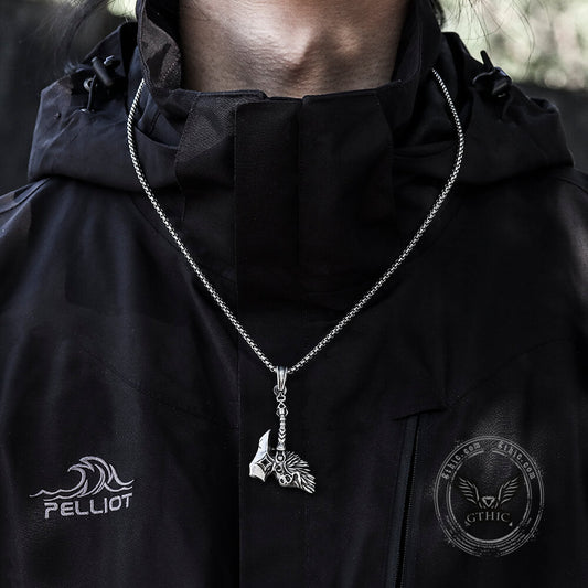 Nordic Viking Tomahawk Pure Tin Necklace