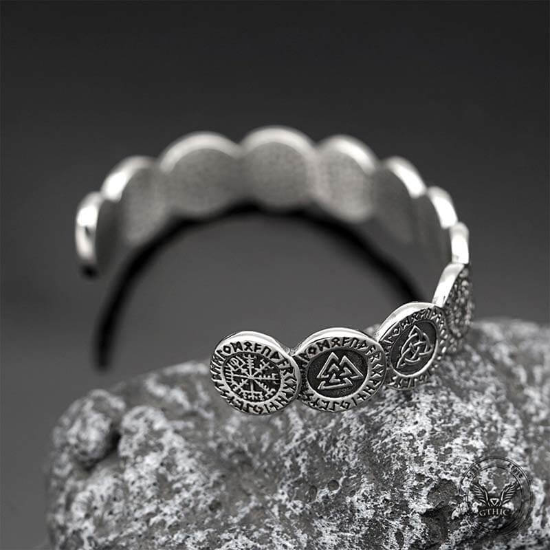 Nordic Viking Totem Stainless Steel Cuff Bracelet