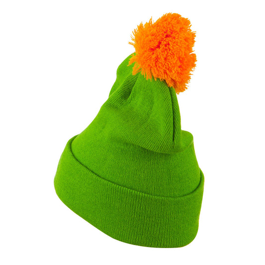 Neon Two Tone Pom Cuff Beanie