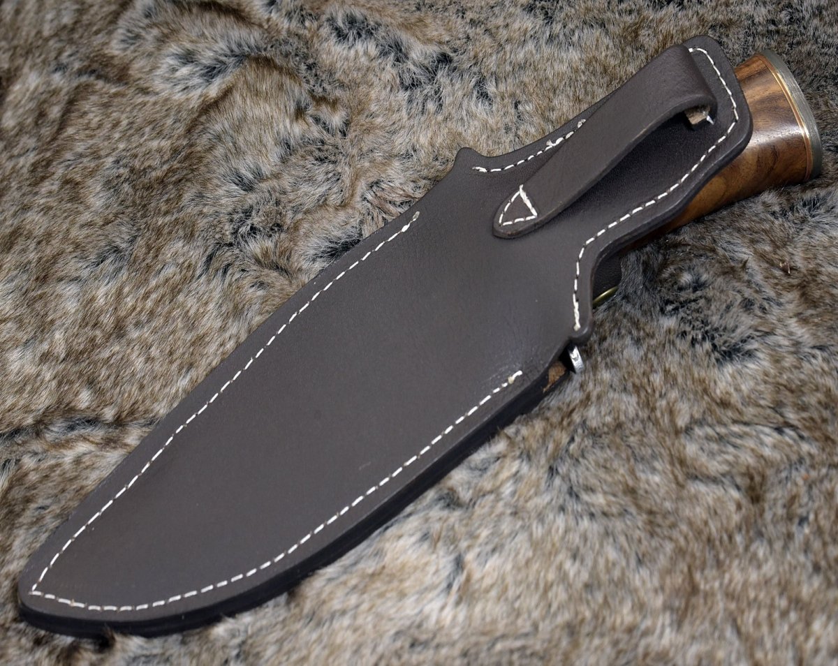 Oblivion Damascus Bowie Knife with Exotic Rosewood Handle