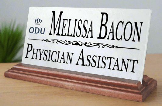 Old Dominion University Desk Nameplate – Custom Marble Name Sign with Title