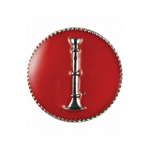 One Bugle Collar Device - Red Enamel Disk