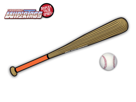 Orange & Black Bat WiperTags with Ball Decal