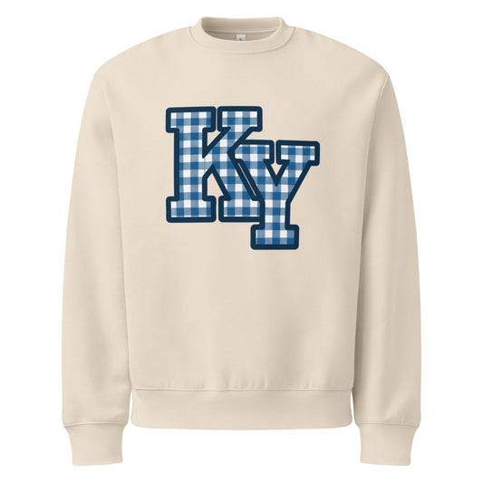 Kentucky Sweatshirt | Gingham KY Lettering | Oversized Heavyweight