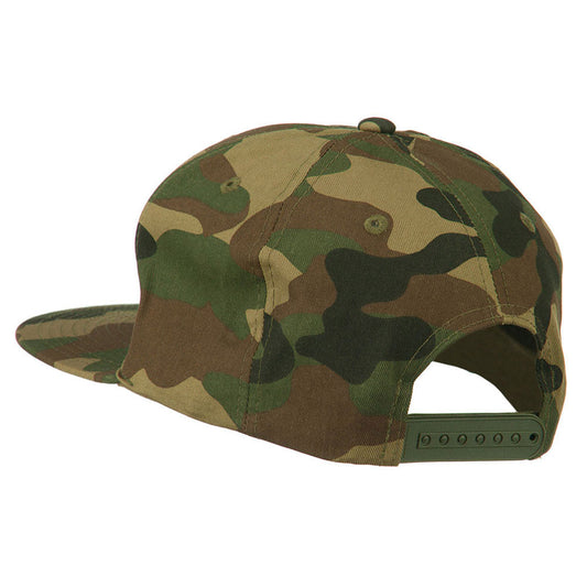 5 Panel Camouflage Flat Bill Snapback Cap