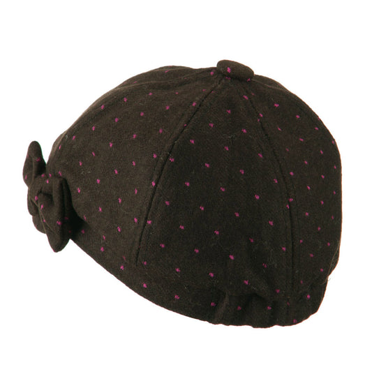 Girl's Polka Dots Bow Cabby Cap