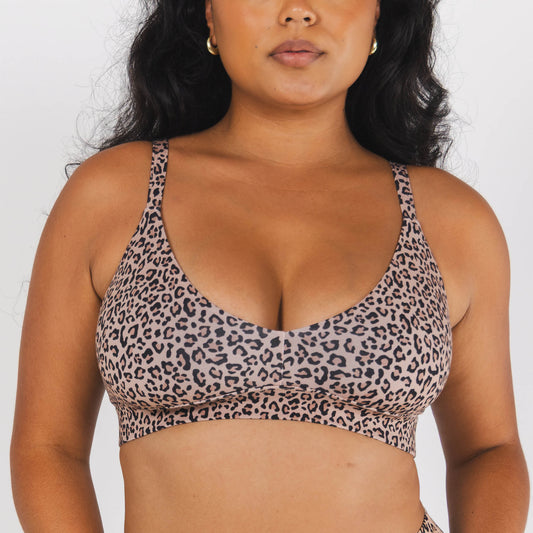 The Wild Cat | Leopard Print Boob Hammock™ Plunge Bralette