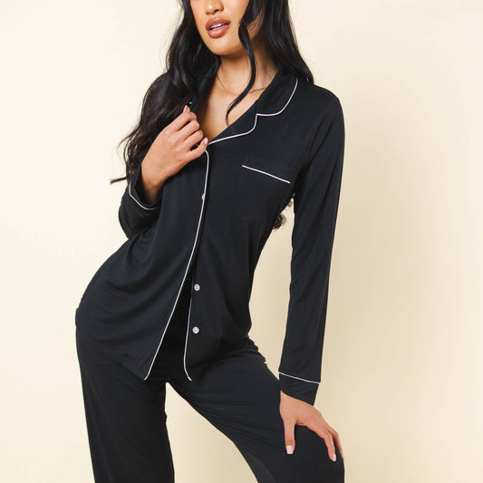 The Threat Level Midnight | Black SleepDeep™ Women’s Long Sleeve Pajama Set