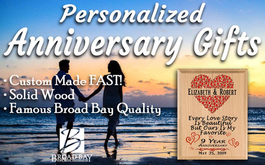 9 Year Anniversary Gift – Personalized Plaque with “Every Love Story Is Beautiful” Inscription