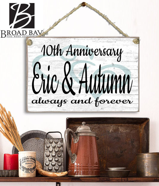 Personalized Anniversary Sign By Year Custom Gift For Wedding Anniversary for Husband Wife or Couples