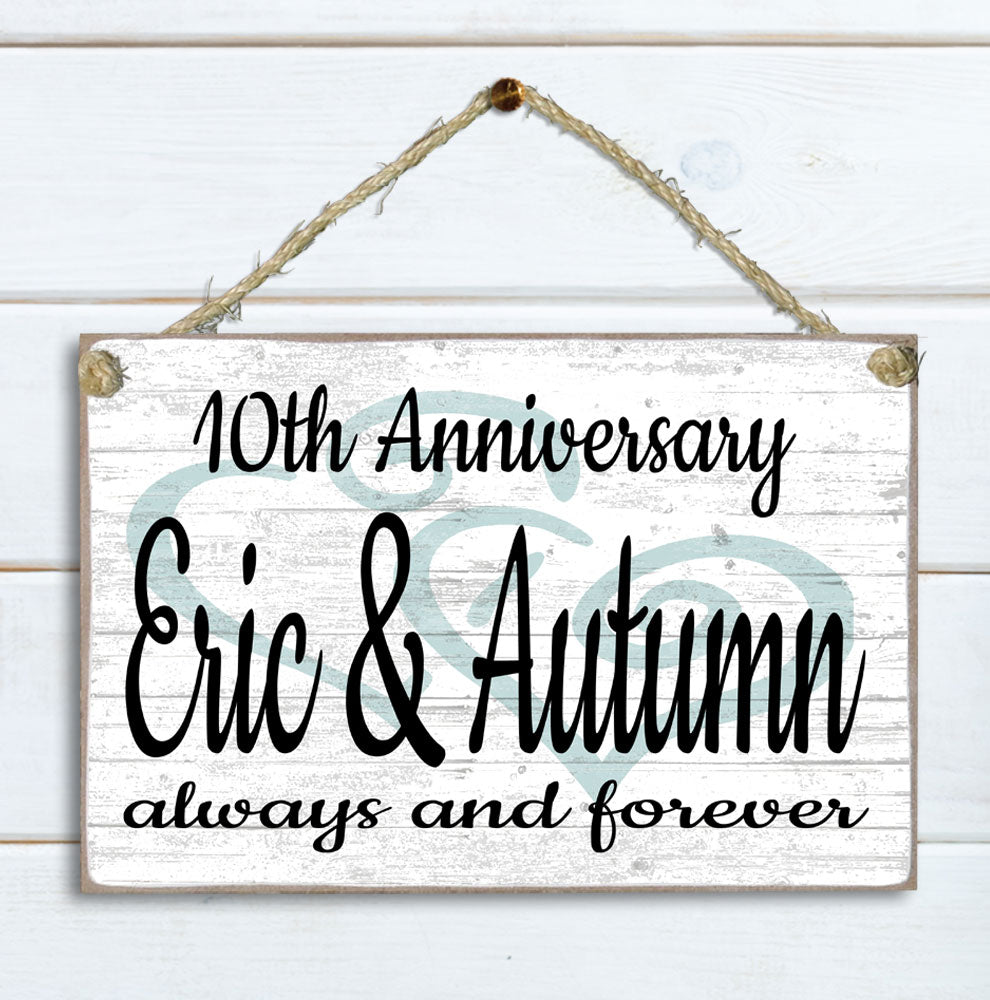 Personalized Anniversary Sign By Year Custom Gift For Wedding Anniversary for Husband Wife or Couples