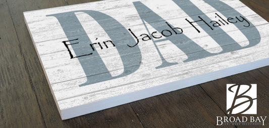 Personalized Dad Gift – Custom Wood Sign with Kids’ Names | Father’s Day Gift from Children | Handmade USA