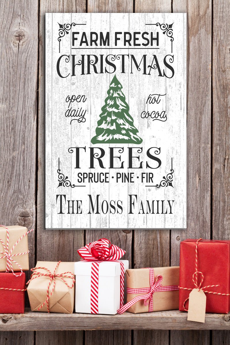 Personalized Fresh Christmas Trees Holiday Sign CUSTOM
