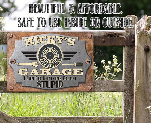 Personalized - Garage Workshop - Metal Sign