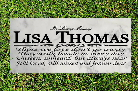 Personalized Loved One Memorial Plaque - Solid Marble Stone Remembrance Gift