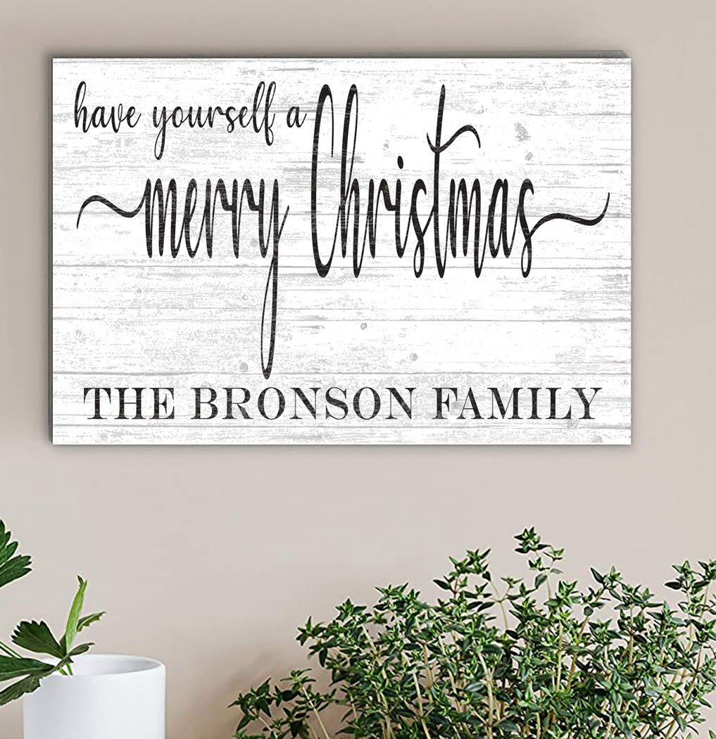 Personalized Merry Christmas Wood Sign