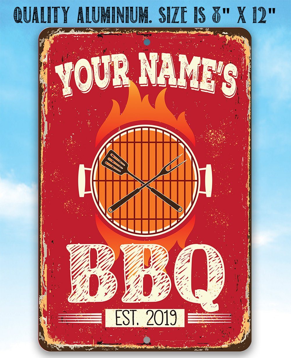 Personalized - BBQ - Metal Sign
