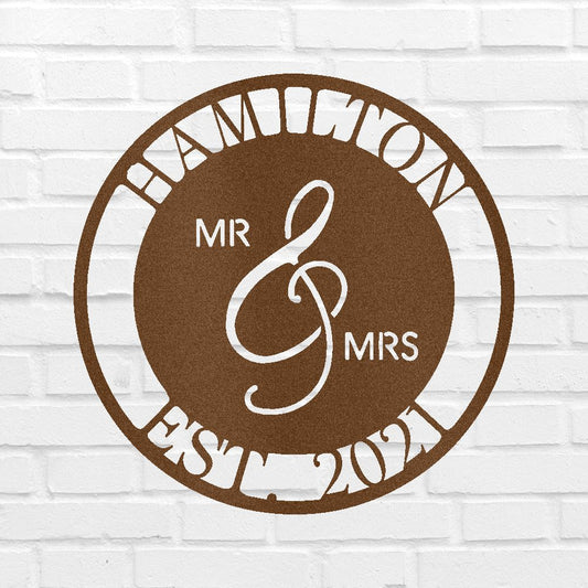 Mr and Mrs Personalized Gifts - Custom Metal Sign