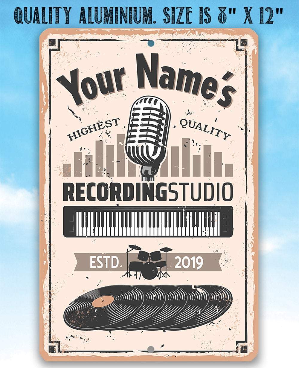 Personalized - Recording Studio - Metal Sign