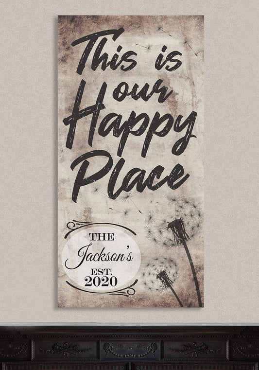 Personalized - This Is Our Happy Place - Vertical - Canvas