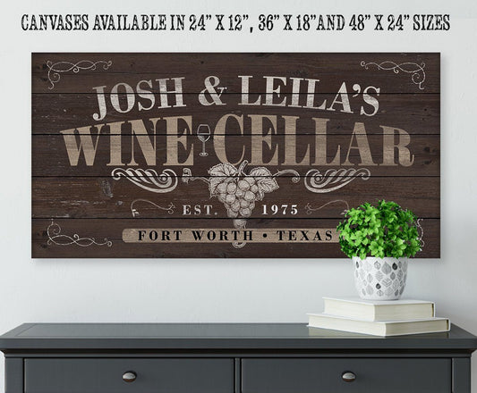 Personalized - Wine Cellar - Canvas