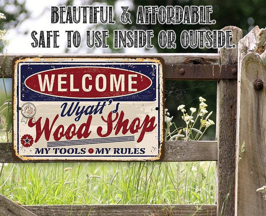 Personalized - Wood Shop - Metal Sign