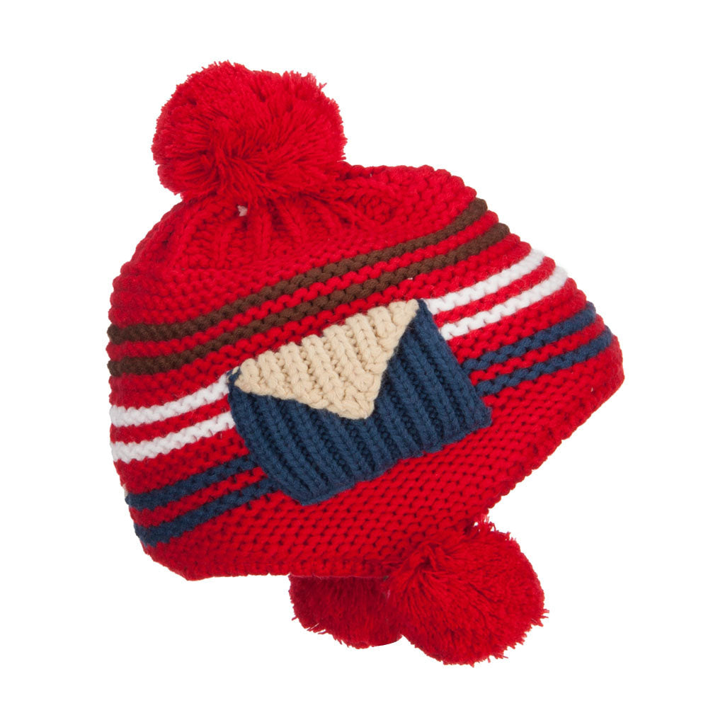 Kid's Striped Pocket Ski Beanie