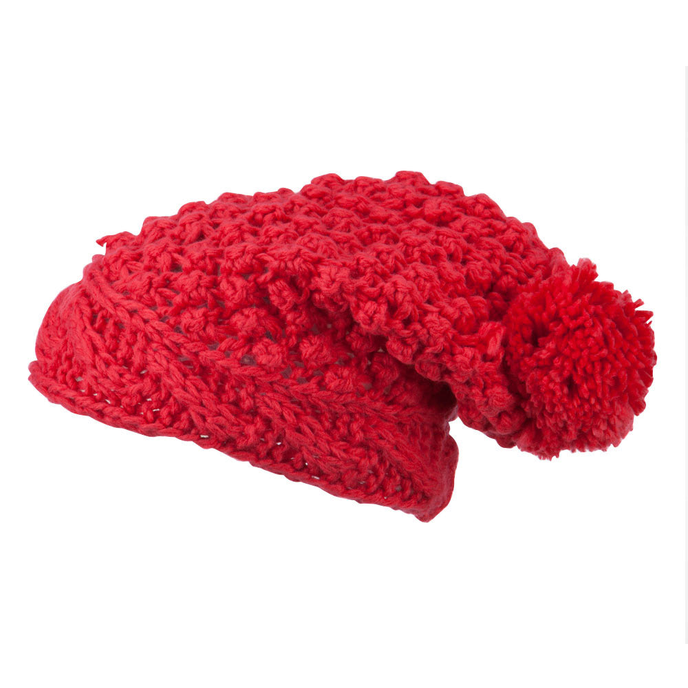 Women's Knit Pom Deep Beanie