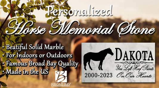 Standing Horse Memorial Plaque – Personalized Marble Tribute With Name & Dates