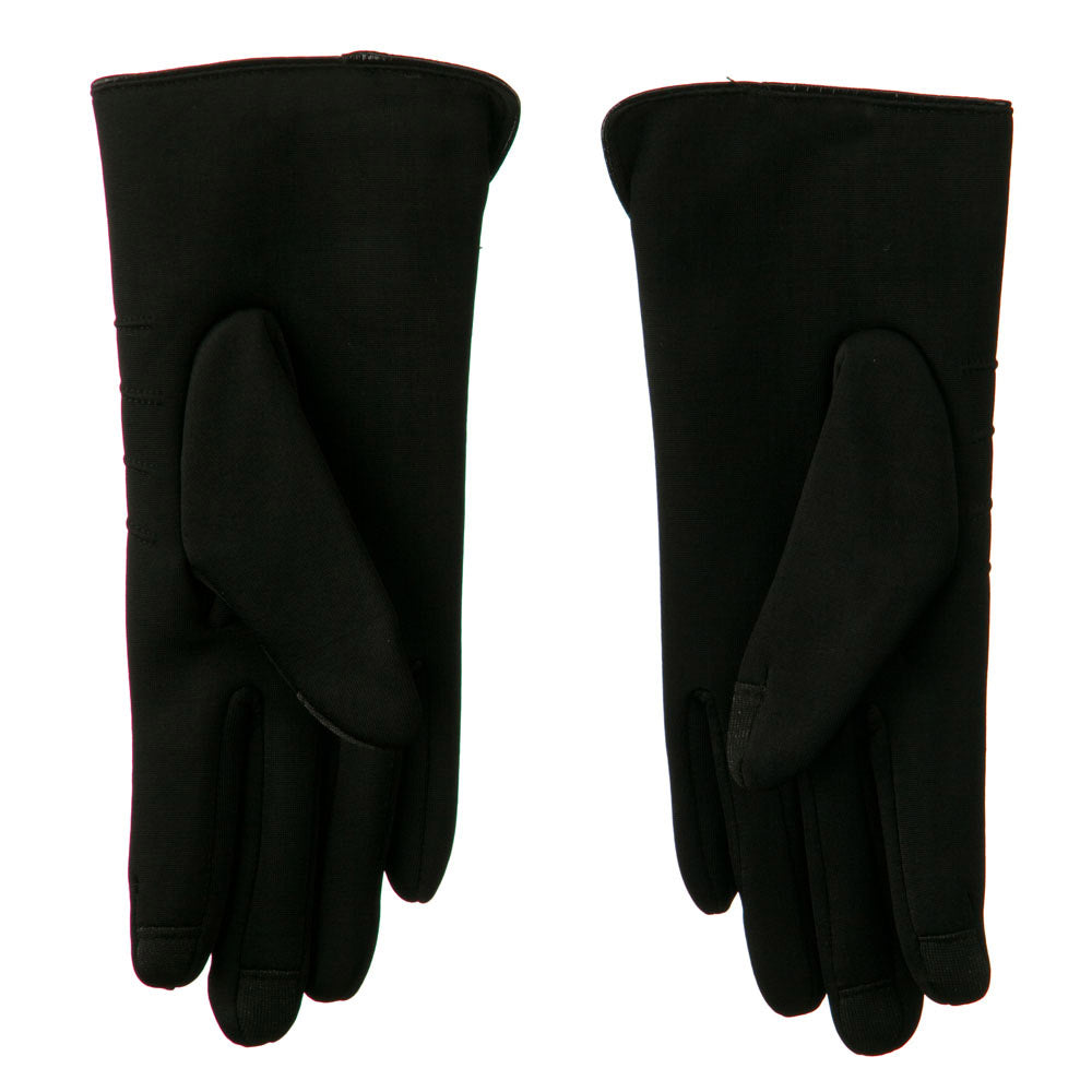 Woman's Faux Fur Lined Pompom Accent Glove