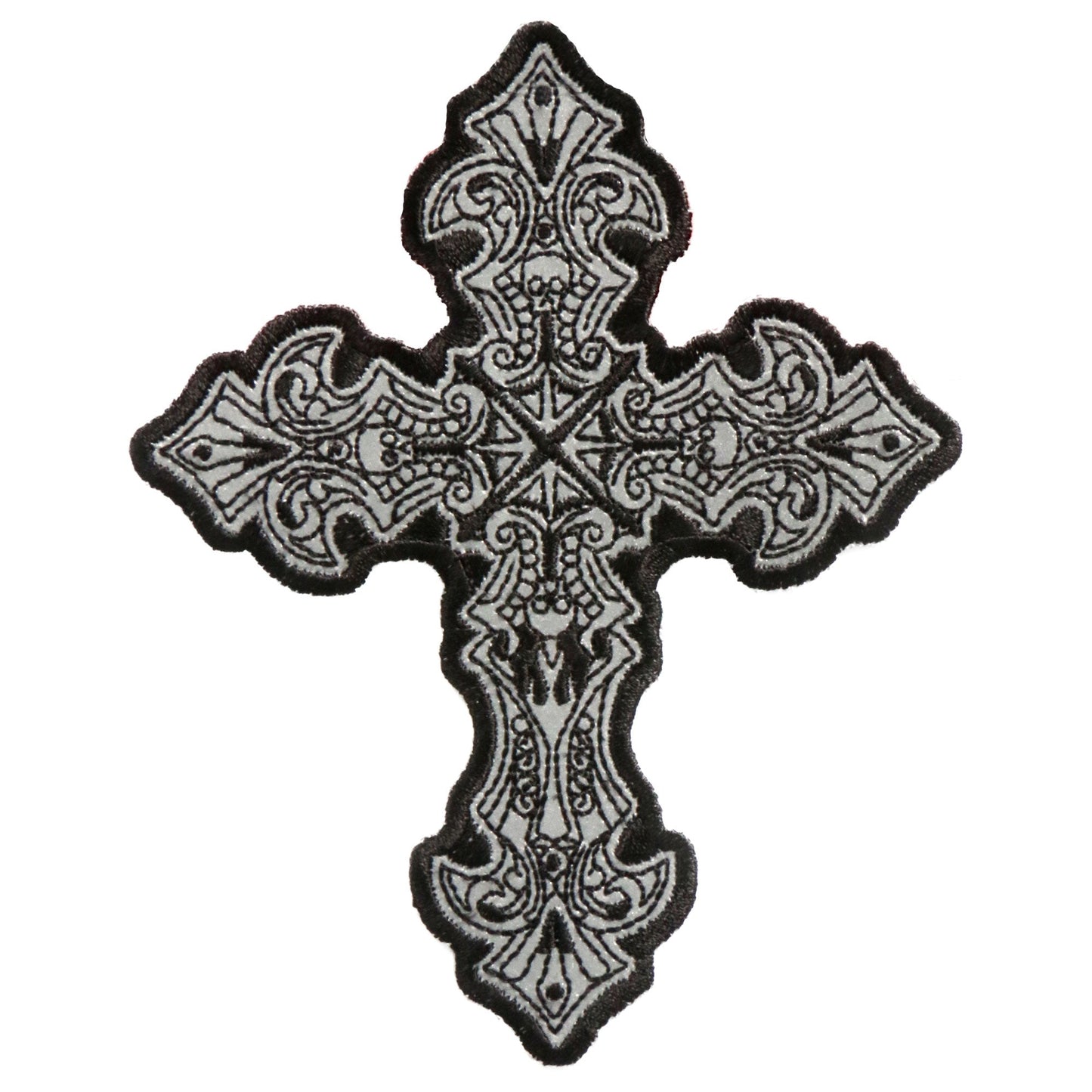 Hot Leathers 4" x 5" Reflective Crucifix Patch