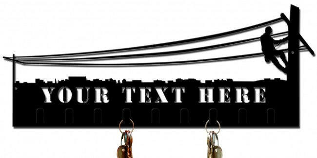 LINEMAN KEY HOLDER PERSONALIZE CUT OUT