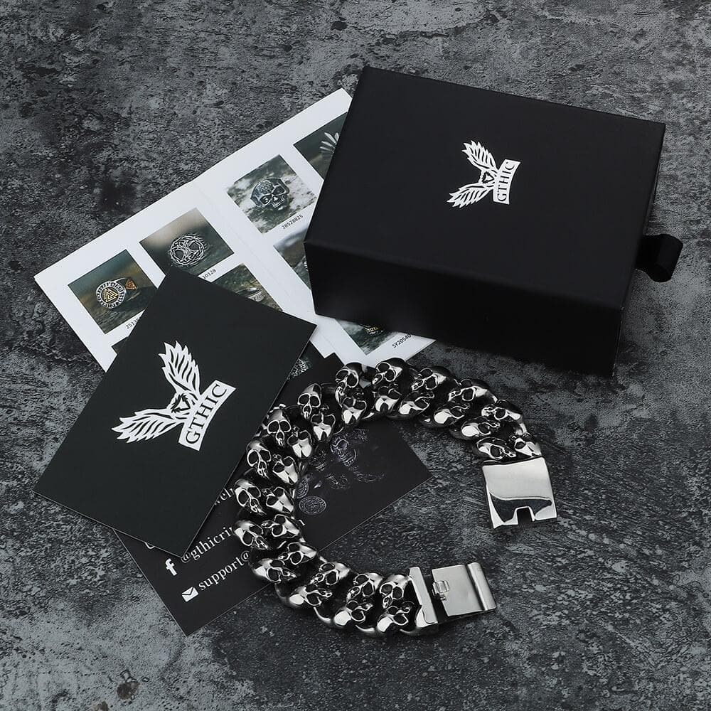 Punk Chain Stainless Steel Skull Bracelet