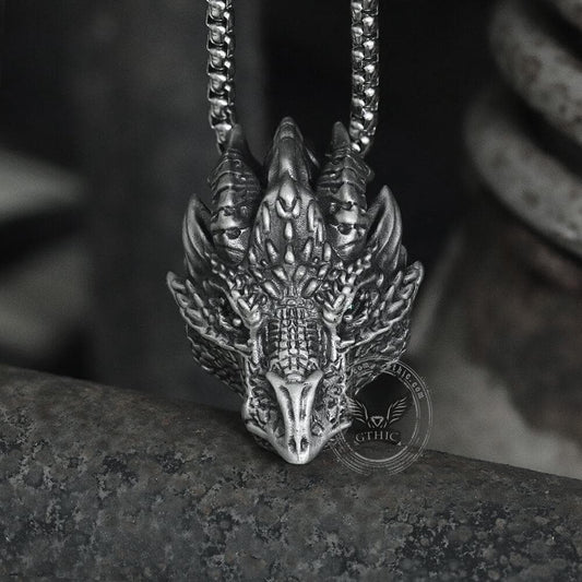 Silver Dragon Pure Tin Necklace