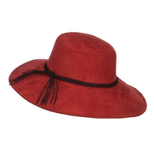 Wide Brim Poly Suede Hat