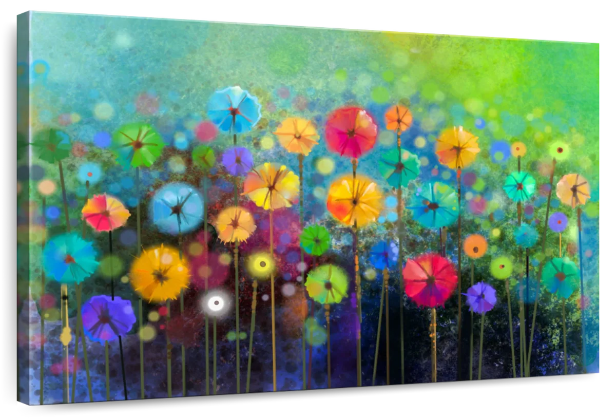 Rainbow Flowers Wall Art