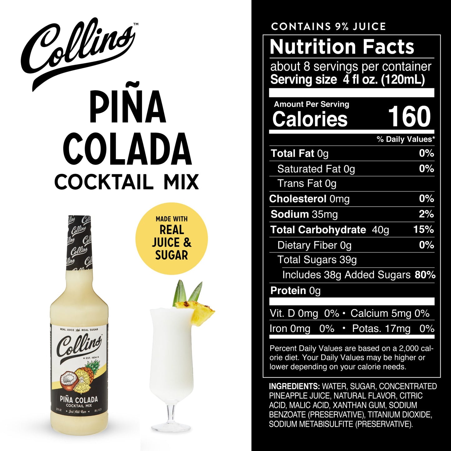 Piña Colada Cocktail Mix 32 oz