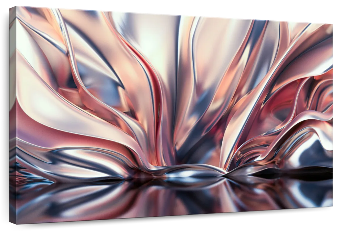 Pink And Silver Abstract Wall Art