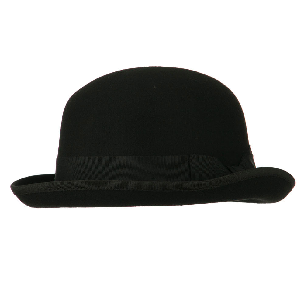 Men's Felt Bowler Hat with Ribbon Trim