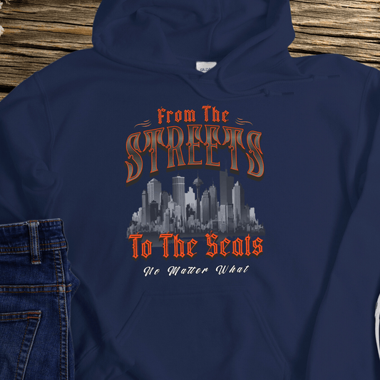 Recovery Hoodie | Inspiring Sobriety | From The Streets To The Seats (Orange)