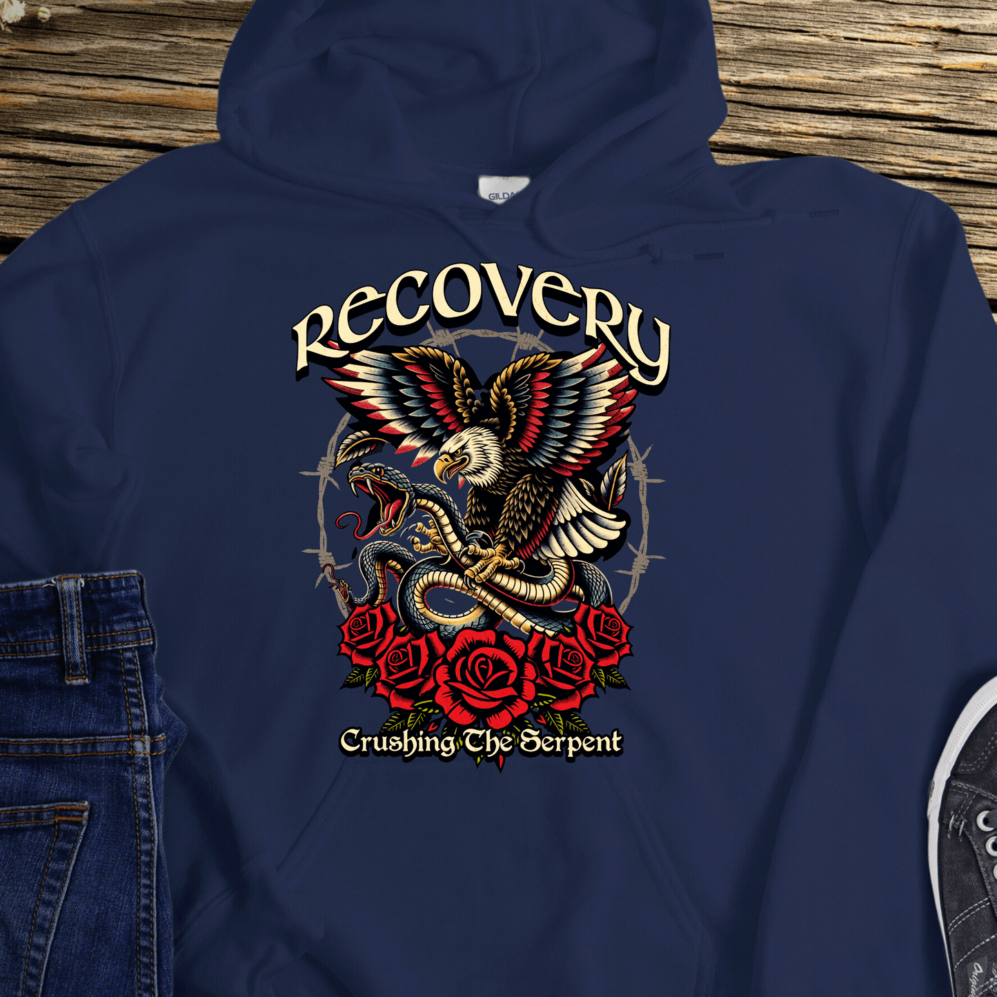 Recovery Hoodie | Inspiring Sobriety | Recovery - Crushing The Serpent