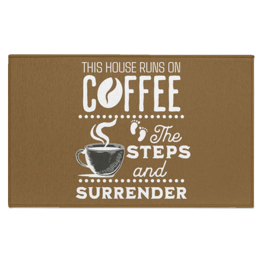 Recovery Indoor Doormat | Inspiring Sobriety | This House Runs on Coffee, The Steps & Surrender