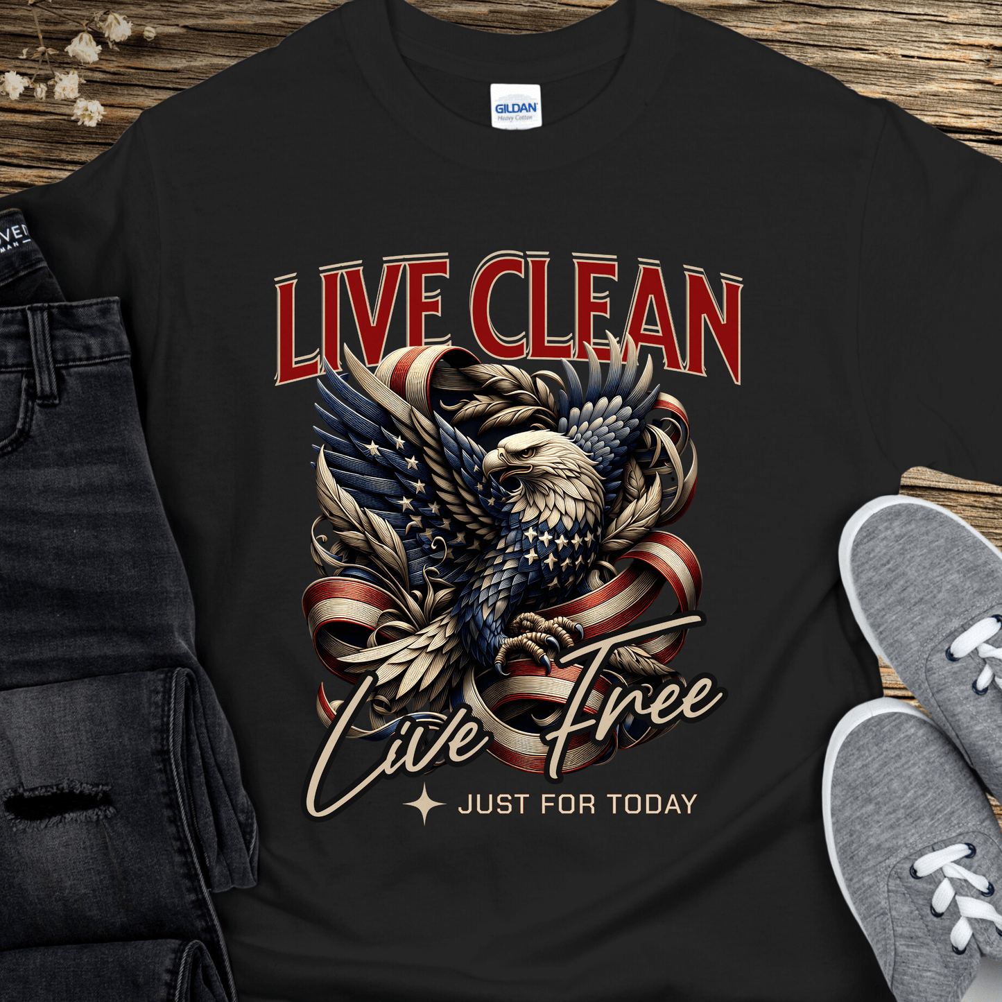 Recovery T-Shirt | Inspiring Sobriety | Live Clean, Live Free