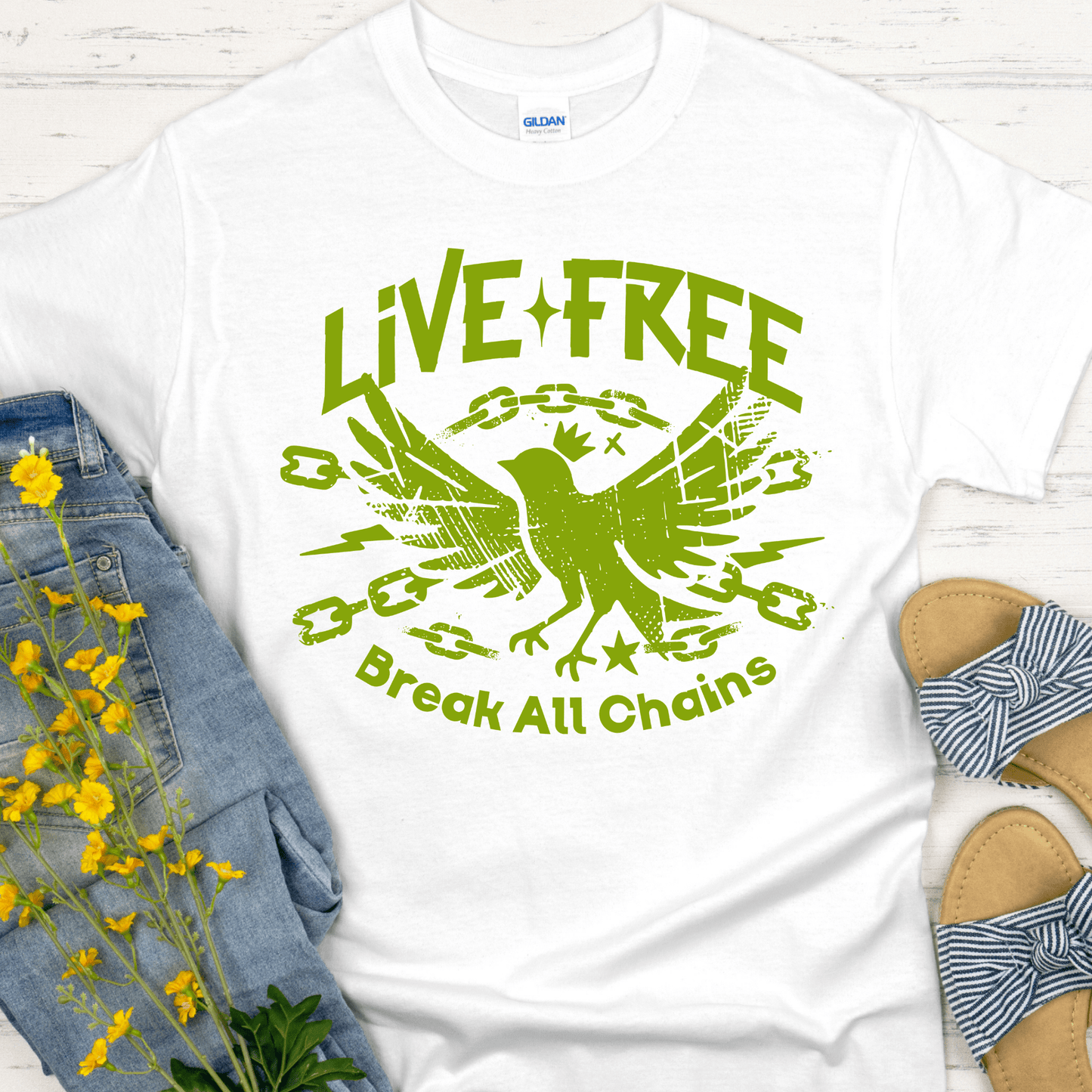 Recovery T-Shirt | Inspiring Sobriety | Live Free, Break All Chains