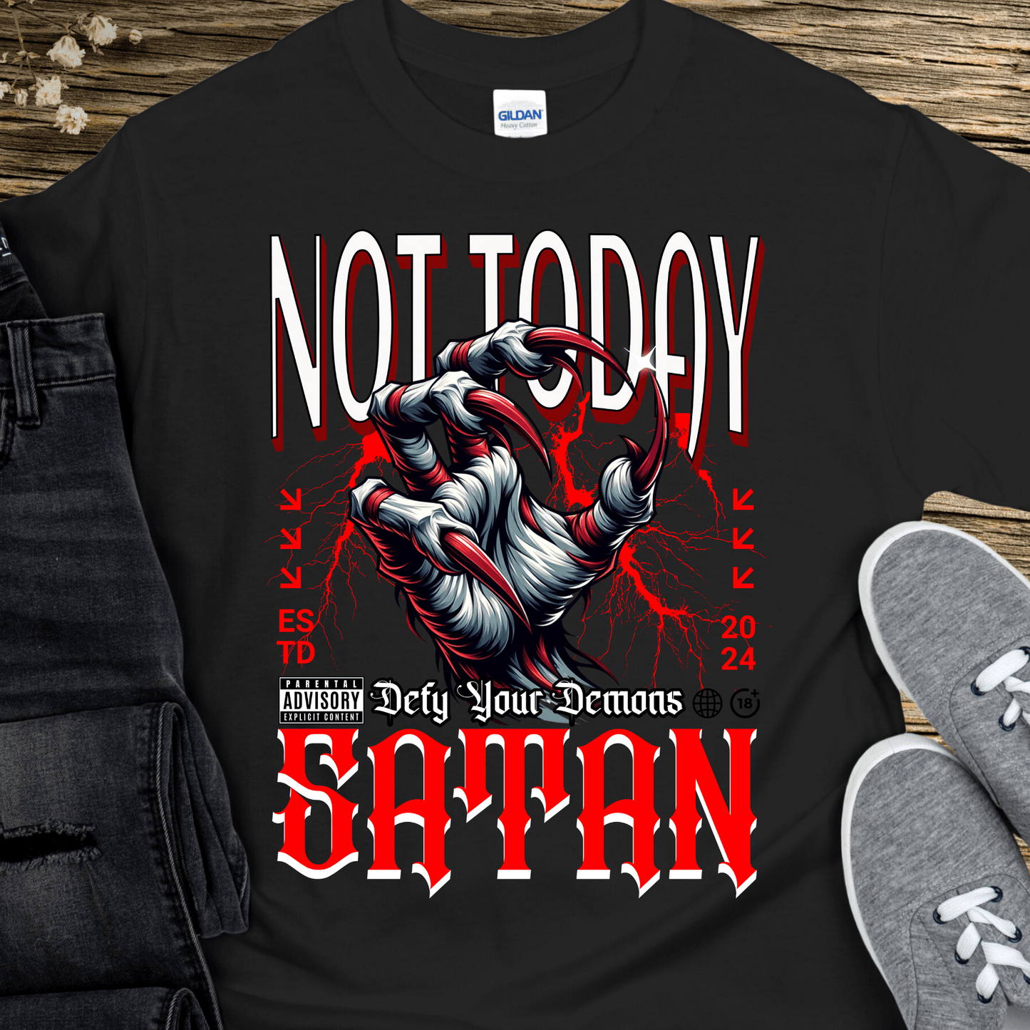 Recovery T-Shirt | Inspiring Sobriety | Not Today Satan