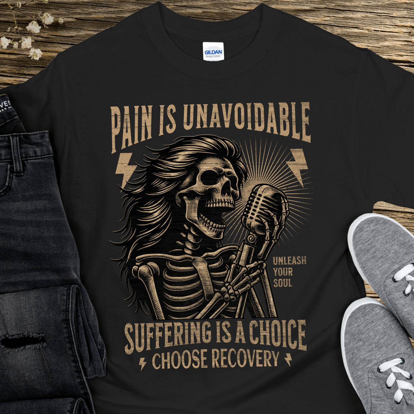 Recovery T-Shirt | Inspiring Sobriety | Pain Vs. Suffering