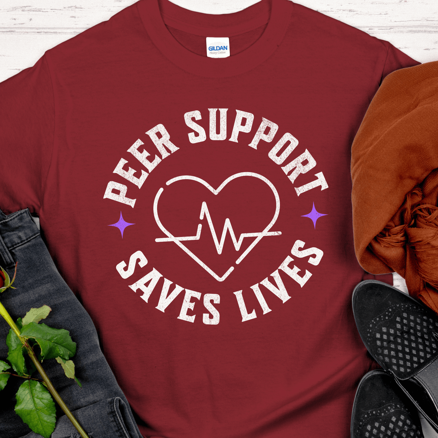 Recovery T-Shirt | Inspiring Sobriety | Peer Support Saves Lives
